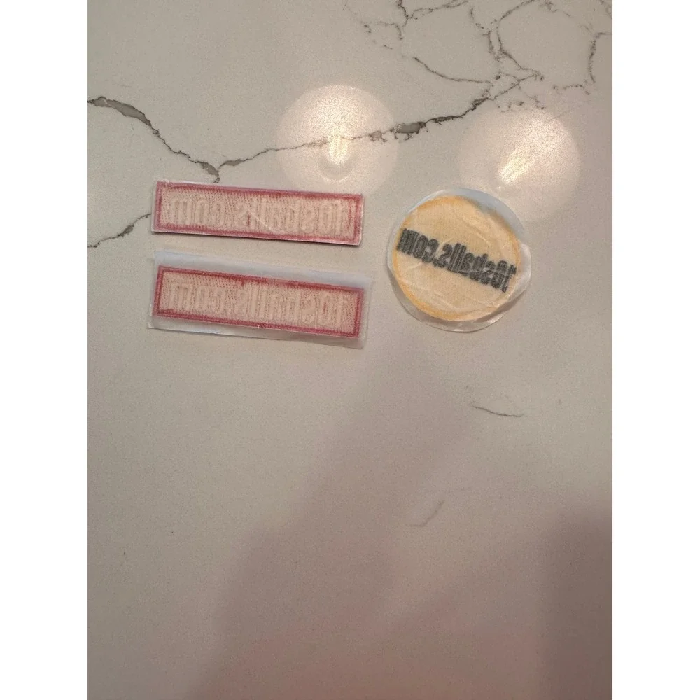 10sballs.com Tennis Embroidered Patches Lot of 3 Red Rectangular Yellow Round